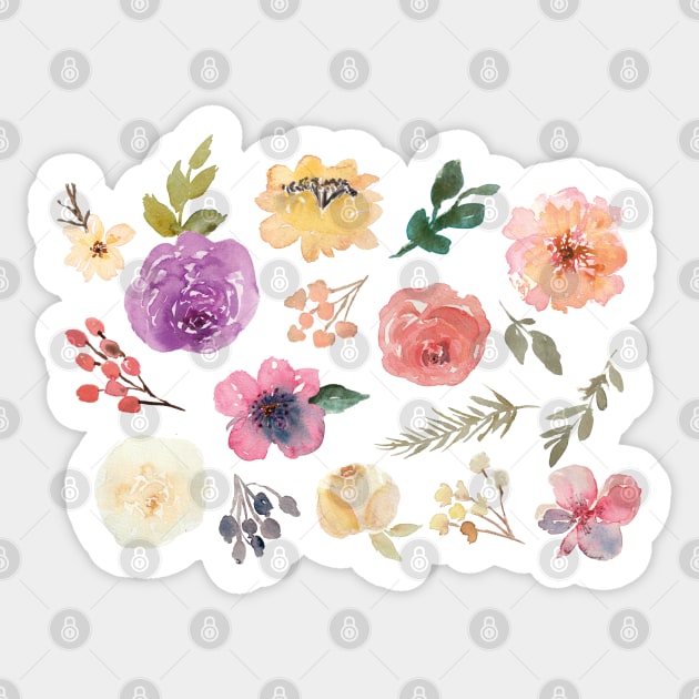 Watercolor Flowers Sticker by uncommontee
